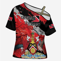 Personalized Trinidad And Tobago Scarlet Ibis Cross Shoulder Shirt Special Stylized - Wonder Print Shop