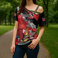 Personalized Trinidad And Tobago Scarlet Ibis Cross Shoulder Shirt Special Stylized - Wonder Print Shop