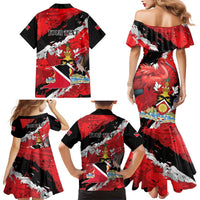 Personalized Trinidad And Tobago Scarlet Ibis Family Matching Mermaid Dress and Hawaiian Shirt Special Stylized - Wonder Print Shop