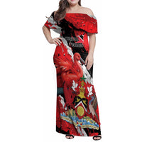 Personalized Trinidad And Tobago Scarlet Ibis Family Matching Off Shoulder Maxi Dress and Hawaiian Shirt Special Stylized - Wonder Print Shop