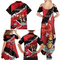 Personalized Trinidad And Tobago Scarlet Ibis Family Matching Summer Maxi Dress and Hawaiian Shirt Special Stylized - Wonder Print Shop
