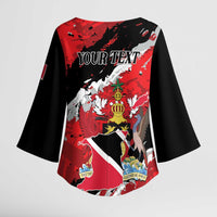 Personalized Trinidad And Tobago Scarlet Ibis Kimono Sleeve Blouse Special Stylized - Wonder Print Shop