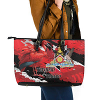Trinidad And Tobago Scarlet Ibis Leather Tote Bag Special Stylized - Wonder Print Shop