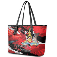 Trinidad And Tobago Scarlet Ibis Leather Tote Bag Special Stylized - Wonder Print Shop