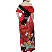 Personalized Trinidad And Tobago Scarlet Ibis Off Shoulder Maxi Dress Special Stylized - Wonder Print Shop
