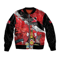 Personalized Trinidad And Tobago Scarlet Ibis Sleeve Zip Bomber Jacket Special Stylized - Wonder Print Shop
