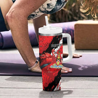 Personalized Trinidad And Tobago Scarlet Ibis Tumbler With Handle Special Stylized - Wonder Print Shop