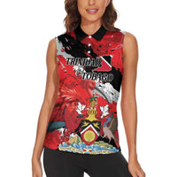Personalized Trinidad And Tobago Scarlet Ibis Women Sleeveless Polo Shirt Special Stylized - Wonder Print Shop