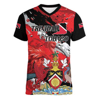 Personalized Trinidad And Tobago Scarlet Ibis Women V-Neck T-Shirt Special Stylized - Wonder Print Shop