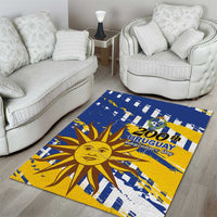 Uruguay 200th Independence Day Area Rug Sol de Mayo Grunge Stylized - Wonder Print Shop