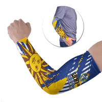 Personalized Uruguay 200th Independence Day Arm Sleeves Sol de Mayo Grunge Stylized - Wonder Print Shop