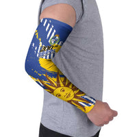 Personalized Uruguay 200th Independence Day Arm Sleeves Sol de Mayo Grunge Stylized - Wonder Print Shop