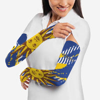 Personalized Uruguay 200th Independence Day Arm Sleeves Sol de Mayo Grunge Stylized - Wonder Print Shop