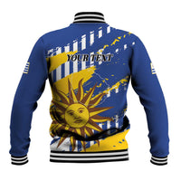 Personalized Uruguay 200th Independence Day Baseball Jacket Sol de Mayo Grunge Stylized - Wonder Print Shop
