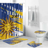 Uruguay 200th Independence Day Bathroom Set Sol de Mayo Grunge Stylized - Wonder Print Shop