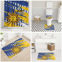 Uruguay 200th Independence Day Bathroom Set Sol de Mayo Grunge Stylized - Wonder Print Shop