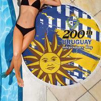 Uruguay 200th Independence Day Beach Blanket Sol de Mayo Grunge Stylized - Wonder Print Shop
