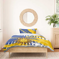 Uruguay 200th Independence Day Bedding Set Sol de Mayo Grunge Stylized - Wonder Print Shop