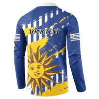 Personalized Uruguay 200th Independence Day Button Sweatshirt Sol de Mayo Grunge Stylized - Wonder Print Shop