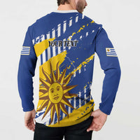 Personalized Uruguay 200th Independence Day Button Sweatshirt Sol de Mayo Grunge Stylized - Wonder Print Shop