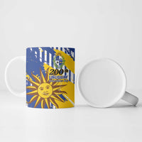 Personalized Uruguay 200th Independence Day Ceramic Mug Sol de Mayo Grunge Stylized - Wonder Print Shop
