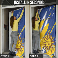 Personalized Uruguay 200th Independence Day Door Cover Sol de Mayo Grunge Stylized - Wonder Print Shop