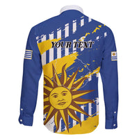 Personalized Uruguay 200th Independence Day Family Matching Long Sleeve Bodycon Dress and Hawaiian Shirt Sol de Mayo Grunge Stylized - Wonder Print Shop