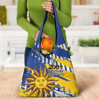 Uruguay 200th Independence Day Grocery Bag Sol de Mayo Grunge Stylized - Wonder Print Shop