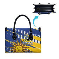 Uruguay 200th Independence Day Leather Bag Sol de Mayo Grunge Stylized - Wonder Print Shop