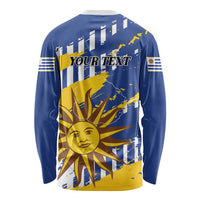 Personalized Uruguay 200th Independence Day Long Sleeve Shirt Sol de Mayo Grunge Stylized - Wonder Print Shop
