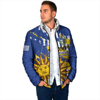 Personalized Uruguay 200th Independence Day Padded Jacket Sol de Mayo Grunge Stylized - Wonder Print Shop