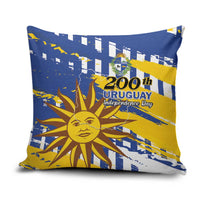 Uruguay 200th Independence Day Pillow Cover Sol de Mayo Grunge Stylized - Wonder Print Shop