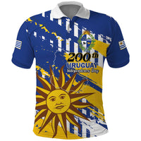 Personalized Uruguay 200th Independence Day Polo Shirt Sol de Mayo Grunge Stylized - Wonder Print Shop
