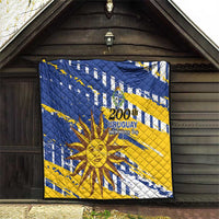Uruguay 200th Independence Day Quilt Sol de Mayo Grunge Stylized - Wonder Print Shop