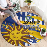 Uruguay 200th Independence Day Round Carpet Sol de Mayo Grunge Stylized - Wonder Print Shop