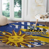 Uruguay 200th Independence Day Round Carpet Sol de Mayo Grunge Stylized - Wonder Print Shop