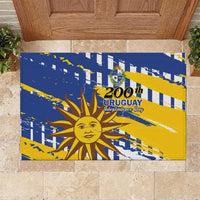 Uruguay 200th Independence Day Rubber Doormat Sol de Mayo Grunge Stylized - Wonder Print Shop