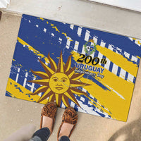 Uruguay 200th Independence Day Rubber Doormat Sol de Mayo Grunge Stylized - Wonder Print Shop