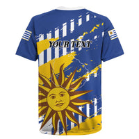 Personalized Uruguay 200th Independence Day Rugby Jersey Sol de Mayo Grunge Stylized - Wonder Print Shop