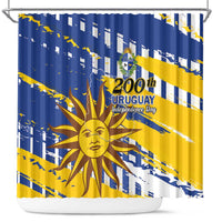 Uruguay 200th Independence Day Shower Curtain Sol de Mayo Grunge Stylized - Wonder Print Shop