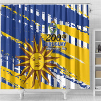 Uruguay 200th Independence Day Shower Curtain Sol de Mayo Grunge Stylized - Wonder Print Shop