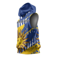 Personalized Uruguay 200th Independence Day Sleeveless Hoodie Sol de Mayo Grunge Stylized - Wonder Print Shop