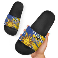 Uruguay 200th Independence Day Slide Sandals Sol de Mayo Grunge Stylized - Wonder Print Shop