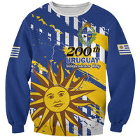 Personalized Uruguay 200th Independence Day Sweatshirt Sol de Mayo Grunge Stylized - Wonder Print Shop