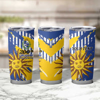 Personalized Uruguay 200th Independence Day Tumbler Cup Sol de Mayo Grunge Stylized - Wonder Print Shop