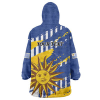 Personalized Uruguay 200th Independence Day Wearable Blanket Hoodie Sol de Mayo Grunge Stylized - Wonder Print Shop