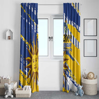Uruguay 200th Independence Day Window Curtain Sol de Mayo Grunge Stylized - Wonder Print Shop