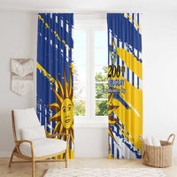 Uruguay 200th Independence Day Window Curtain Sol de Mayo Grunge Stylized - Wonder Print Shop
