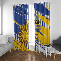 Uruguay 200th Independence Day Window Curtain Sol de Mayo Grunge Stylized - Wonder Print Shop