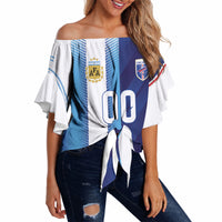 Custom Argentina Cabo Verde 2026 World Football Off Shoulder Wrap Waist Top Forever Pride
